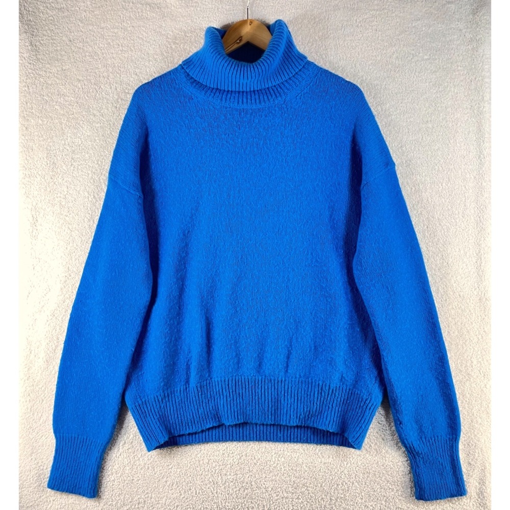 acne studios nyran wool cashmere rollneck sweater L rare bright blue AW18